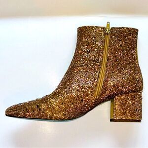 Betsey Johnson Kyla Gold Boot / 8.5 - new in box w/ dust covers